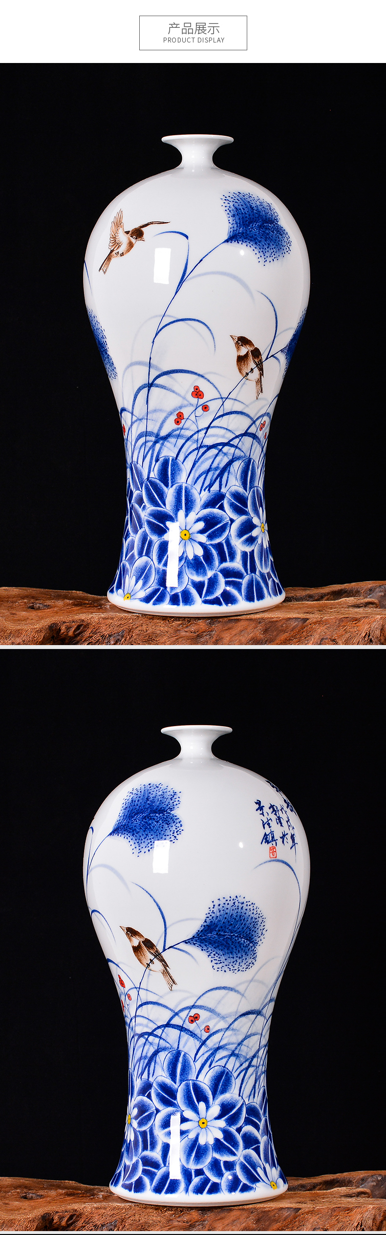 Cixin qiu - yun, hand - made flower arranging decorative vase Chinese jingdezhen ceramics sitting room porch TV ark, handicraft furnishing articles