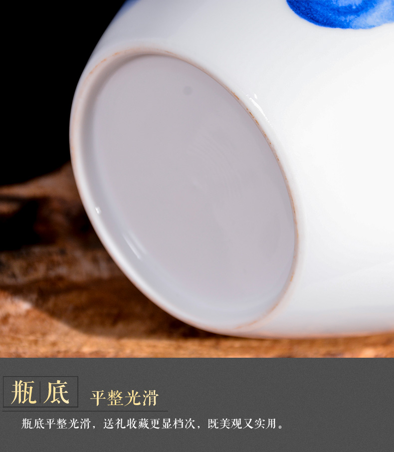 Jingdezhen ceramics by hand knife clay vase furnishing articles of TV ark, rich ancient frame of Chinese style household ornaments