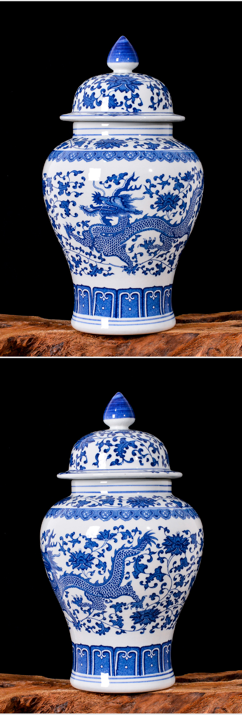 Jingdezhen ceramics general Chinese antique porcelain jar with cover caddy fixings storage tank home furnishing articles