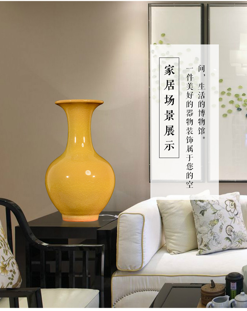 Jingdezhen ceramic up crackle vases, flower arrangement of Chinese style living room porch TV ark, home furnishing articles