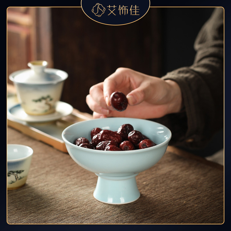 High fruit bowl contracted and I creative, creative household ceramic bowl candy tea table in the living room furnishing articles