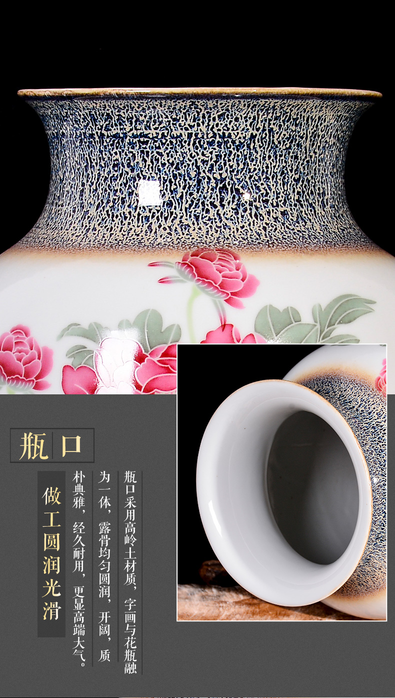 Jingdezhen ceramics up dried flower arranging flowers peony vases, study of new Chinese style porch sitting room adornment is placed