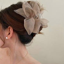 2023 New Fairy Style ~ Mesh Bow Clip Womens Hair Clip Headwear Temperament Shark Clip Large Size Feeling ~