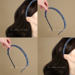 稀有柏林蓝~发箍女高级感水晶森系头箍仙女外出头饰优雅2025年新