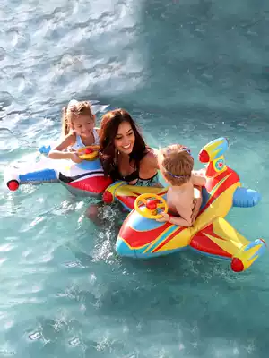 Net red water horse inflatable children's seat ring Swimming ring Baby seat ring Baby airplane steering wheel thickened 3 years old