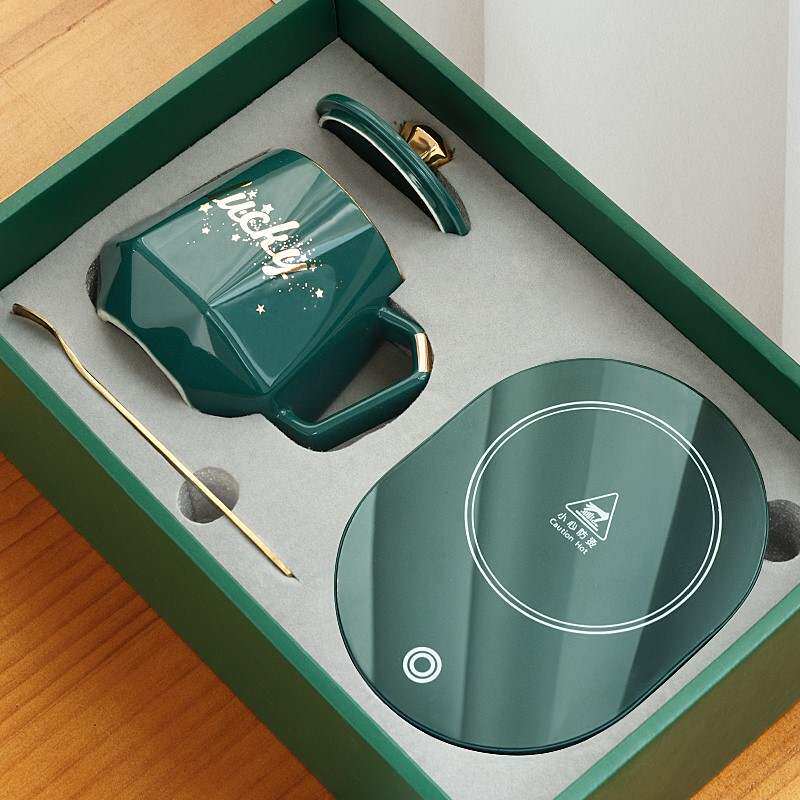 Creative Cup Creative Cup Mark Cup with Lid Spoon Ceramic Coffee Cup Household Coffee Cup Coffee Cup