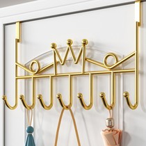 Hooks behind the door without punching holes bedroom door hangers wall-mounted row hooks storage racks clothes and hats hanging hooks
