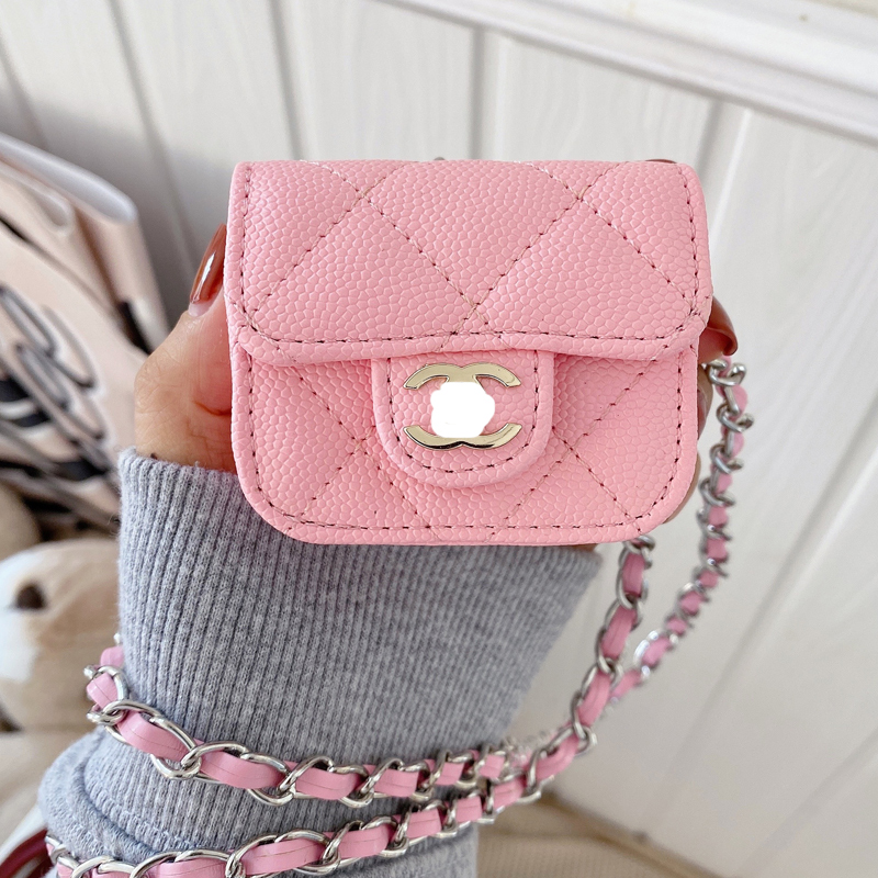 Pro3 Generation --- Pink Gold Standard Caviar + Silver Braided RopeTXO caviar Little fragrance apply Apple Airpods1 / 2 generations Bluetooth smart cover Airpodspro3 Internet celebrity