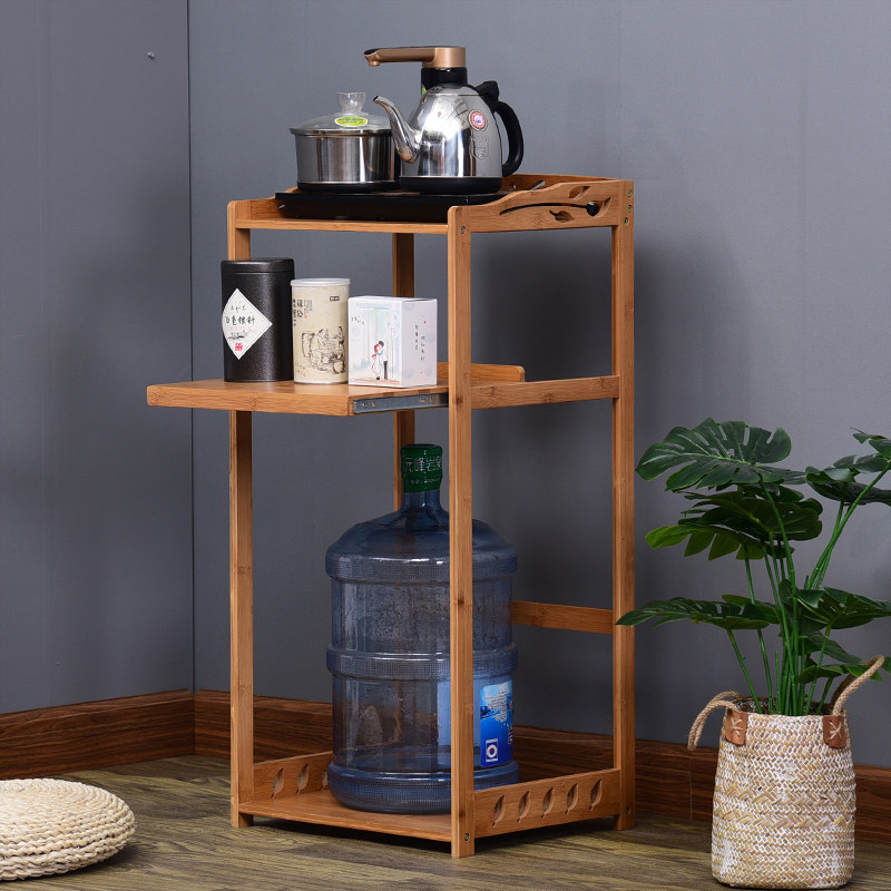 Kitchen shelf floor multi-layer storage rack drinking water rack bucket storage rack bamboo rice cooker rack induction stove rack