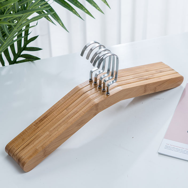 Solid wood clothes hanger Adult clothing store Wood clothes hanger hook children's bamboo clothes hanger Clothes rack Household