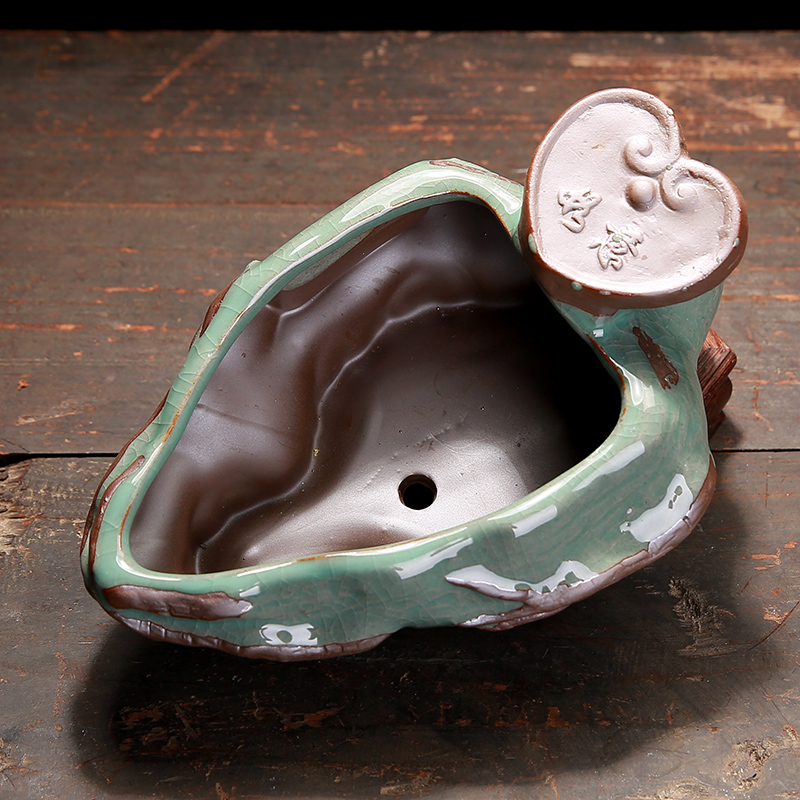 The Elder brother up with ceramic creative special offer a clearance indoor desktop restoring ancient ways, green potted meat more calamus asparagus bonsai POTS