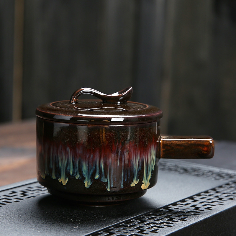 Fujian and tea set built red glaze, household automatically make tea of the lazy ceramic teapot millstones kung fu tea cups