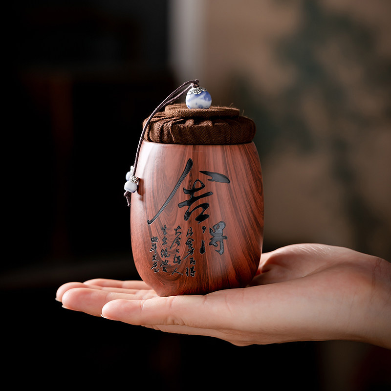 Mintron Purple Sand Tea Leaf Jar Portable travel Small number tea bin Domestic ceramic loose tea Pu'er box Storage Seal tank