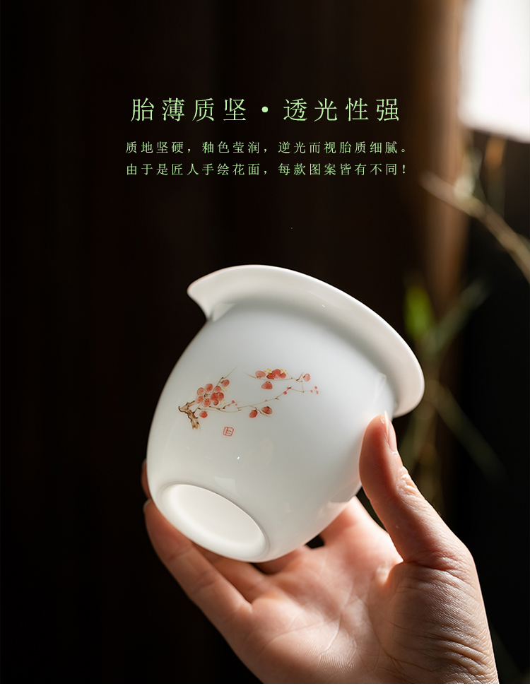 Fujian gen dehua ceramic fair keller contracted and I household hand - made white porcelain cup tea is tea sea kung fu tea set points