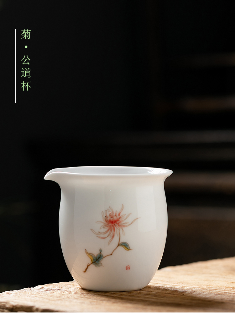 Fujian gen dehua ceramic fair keller contracted and I household hand - made white porcelain cup tea is tea sea kung fu tea set points