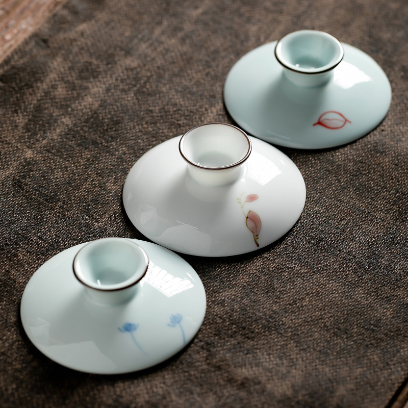 Fujian gen tureen lid cup single zero three matching single cover tea bowl to bowl with lid large - sized kung fu tea set
