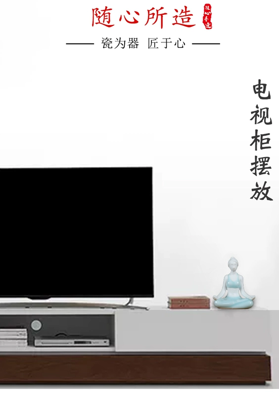 Cô gái sáng tạo Đồ trang trí trái tim bằng gốm Cô gái khiêu vũ Trung Quốc làm mẫu trang trí phòng khách Bàn múa ba lê Yoga Phụ nữ nhỏ - Vòng đeo tay Clasp