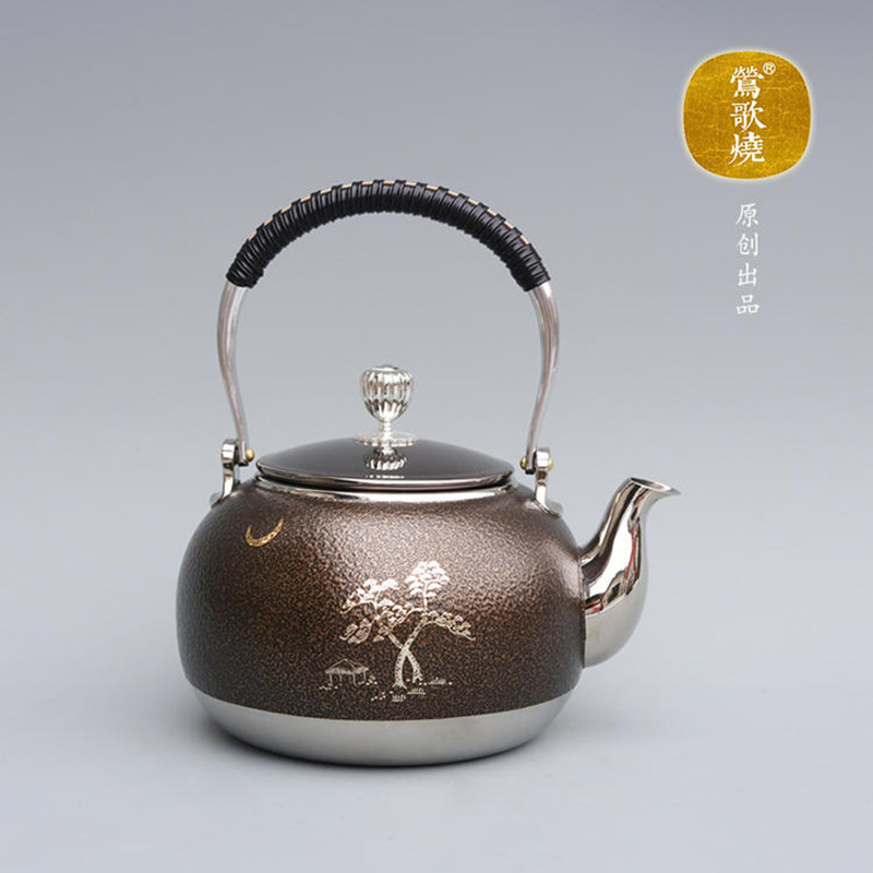 The Yingzhong burns 316 stainless steel kettle household with 1 2 liters of size gold silver warbler singing cooker tea device