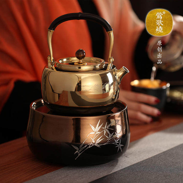 The Orioles Song Fever 316 Stainless Steel Xiang Crane Golden Noodles High-end Cooking Tea Ware Orioles Song Burning Black Crystal Stove Special Cooking Kettle