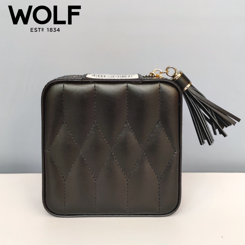 American wolf caroline zipper jewelry box leather anti-oxidation travel spot