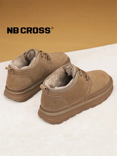 NB CROSS flagship store winter new snow boots men's velvet thickened warm cotton shoes fashionable casual short boots