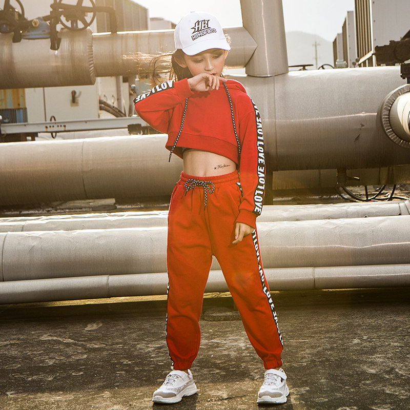 Girls Street Dance Kit Han Edition New Dance Clothes Girl Lu Gu Show Kids Hiphop Performance Clothes