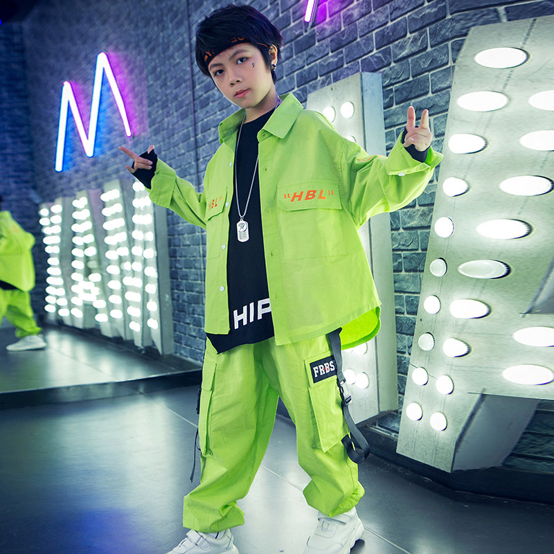 Boys hip-hop hip-hop suit children's hiphop overalls trendy clothes boys performance clothes big children catwalk costumes