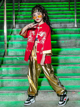 Girls June 1 Hip-hop costume suit childrens Chinese style performance costume chorus costume Hanfu childrens jazz dance tide