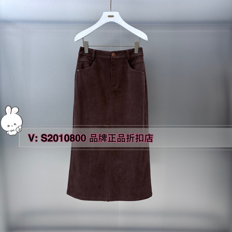 Special Offer Jessy Line Genuine 24 Winter Corduroy Straight Skirt 444112157-399