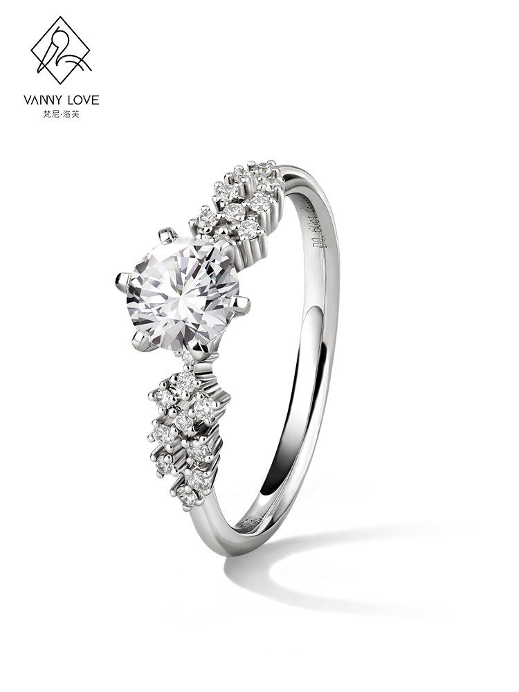 Vanilov Galaxy diamond ring Diamond ring 1 carat 30 points 50 points Wedding proposal engagement ring female