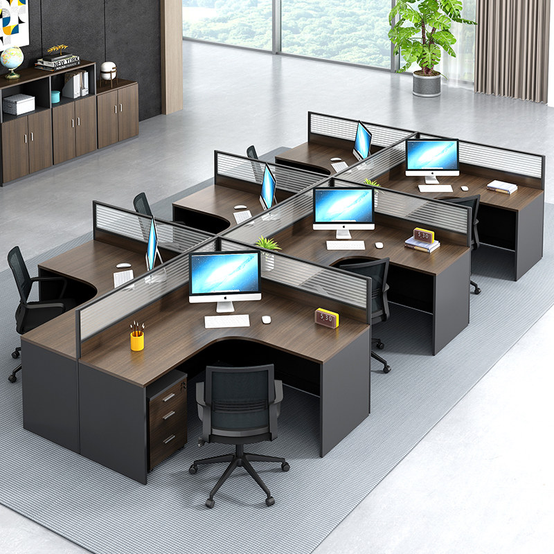Xiamen Staff Screen Desk Sub Staff Office Computer Desk Chair Combination Partition Cassette Station Finance Desk