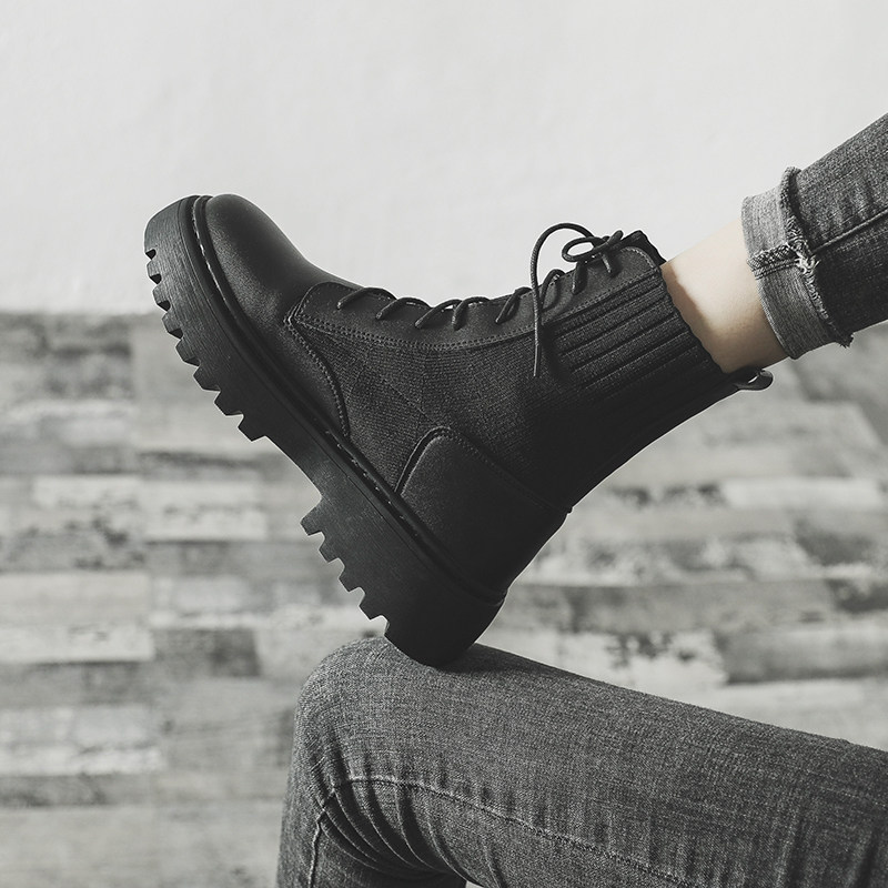 Martin Boots Man 2022 Summer Breathable Genuine Leather High Cylinder Tooling Shoes Middle Barrel War Wolves Boots Flood Men's Boots Inglées Men's Shoes