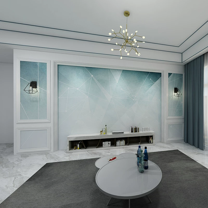 Nordic geometric TV background wall wallpaper European -style simple decorative mural light luxury film wall cloth cloth