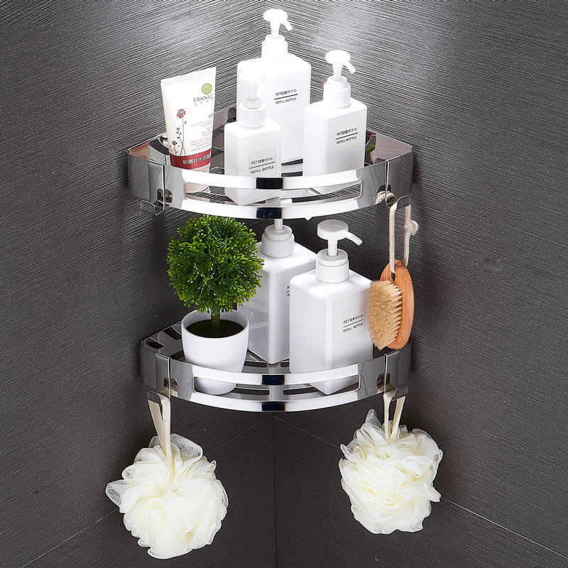 Perforated Dressing Room Shelf Wall-mounted Washroom 304 Stainless Steel Wall Triangle Toilet Containing Bathroom