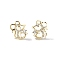 South Korea This Year Mouse Ear Nail Brief is small and new earrings pure silver anti-allergic temperament 2022 Burst Ear Accessories