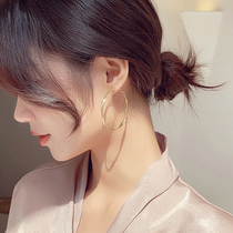 Large Ear Rings Earrings Design Sensation Circle Pure Silver Earrings Brief South Korea 2022 New Earrings Without Earbuds Ear Clips