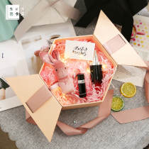 Netred in wind drop gift box large birthday creative lipstick perfume packaging empty carton exquisite customization