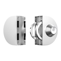 Glass door lock push-pull glass lock double door hole-free stainless steel shop central lock single opening double door lock 824