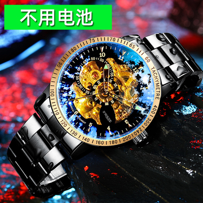 时加达品牌手表男士机械表男表全自动镂空运动中学生防水潮正品