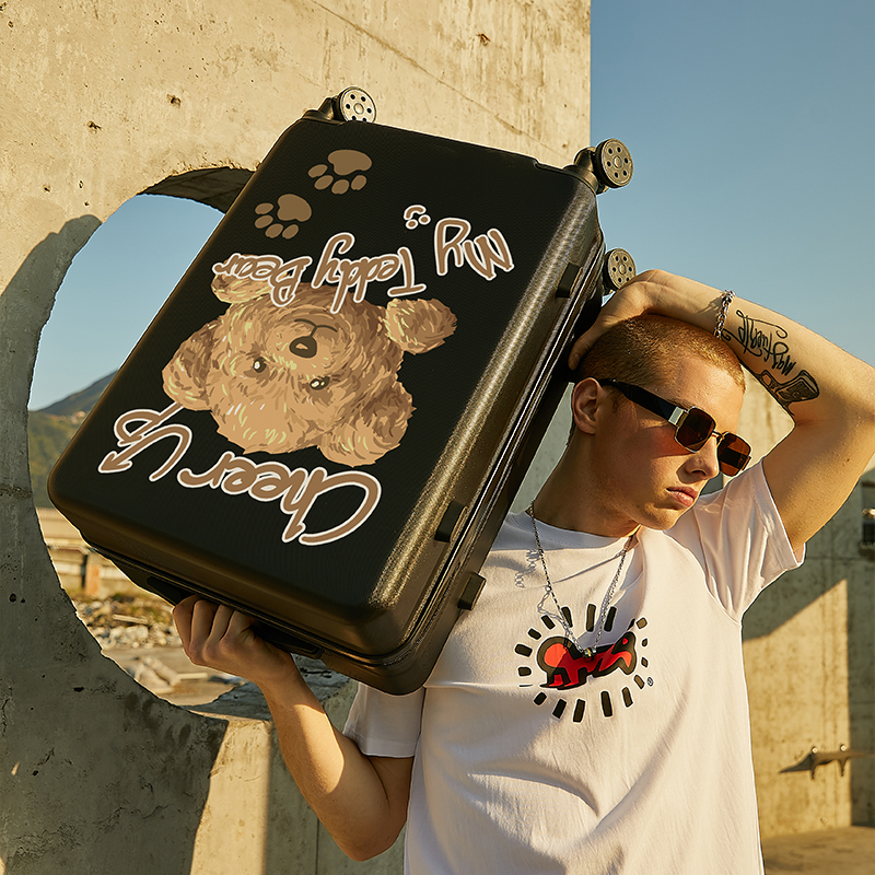 Luggage ins net red female Japanese trolley case 2022 new bear suitcase male 20 inch small 24 tide