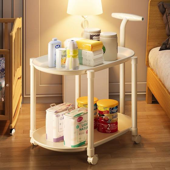 奶油风小推车动边几收纳置物架客厅家用可移动小茶几现代简约小桌