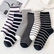  Socks striped female black and white color cotton socks for boyfriends Socks Socks for Mens Spring and Autumn Winter Long Sox