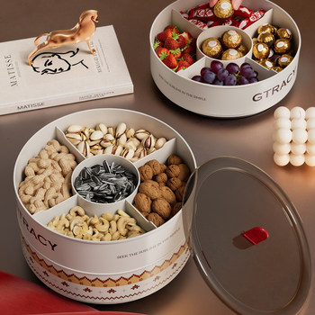 Dried Fruit Tray 2025 New Model Fruit Tray for Living Room Coffee Table Household Fruit Tray Candy Snack Display Tray Nut Storage Box