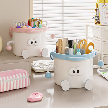 Cute and Creative Pen Holder, High-Looking and Stylish, Student Desktop Office Stationery Storage Box, Makeup Brush Storage Bucket, Large Capacity