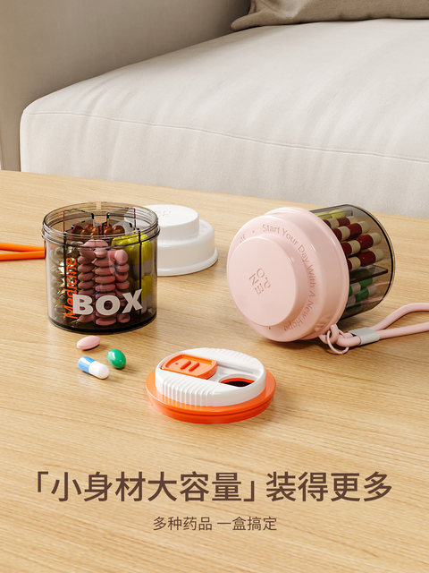 Portable Pill Box for Seven Days a Week, Mini Medicine Dispensing Box for Three Meals a Day, Compartmentalized Medicine Storage Box