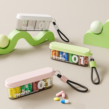 Pill Box, Portable Small Medicine Dispensing Box, Seven-Day-A-Week Mini Medicine Storage Box, Divided into Three Meals a Day