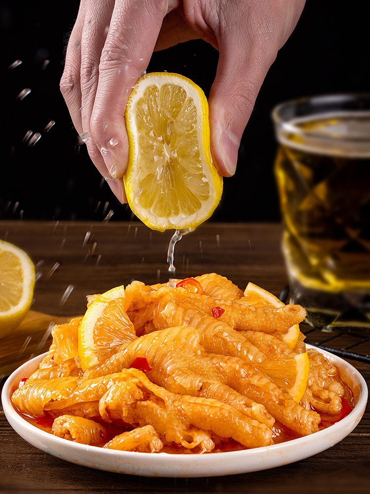 Canned Lemon Spicy Boneless Chicken Feet 1.0kg Ready-To-Eat Internet-Famous Snack Leisure Snack Boneless Pickled Chicken Feet
