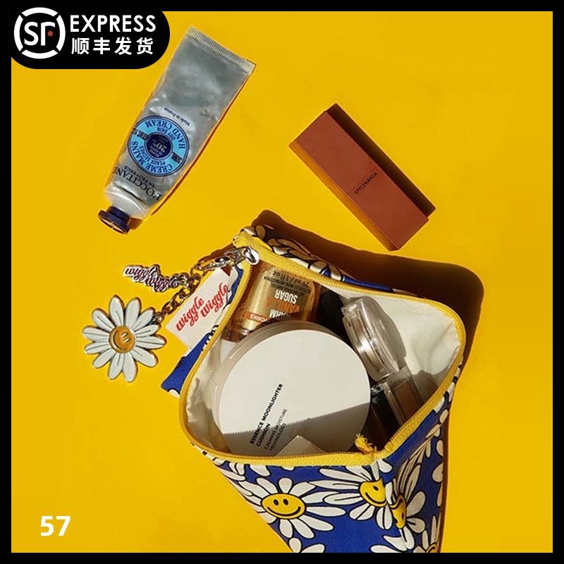 wiggle wiggle cosmetic bag Canvas bag coin purse small mini ins wind clutch multi-function carrying bag