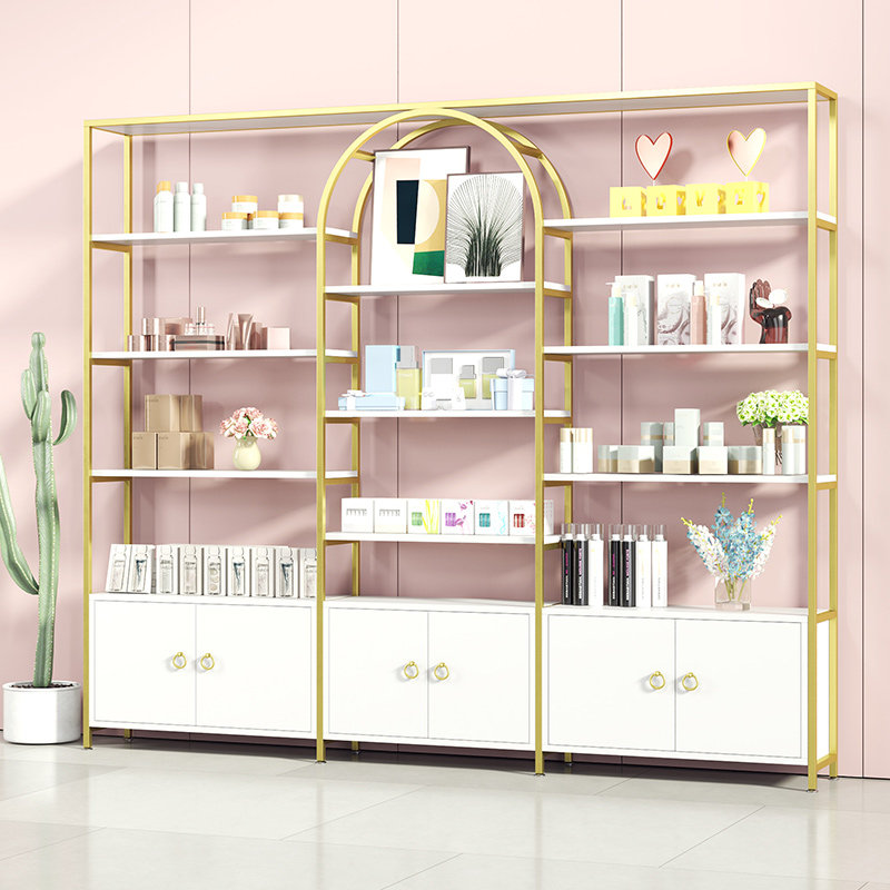 Display rack Cosmetic display cabinet shelf light luxury hair salon nail products shelf beauty salon display rack