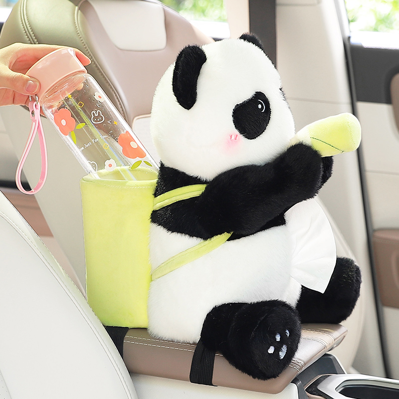 Car Trash Can and Tissue Box Two-In-One, Cartoon Car Umbrella Storage, Creative Car Trash Bag